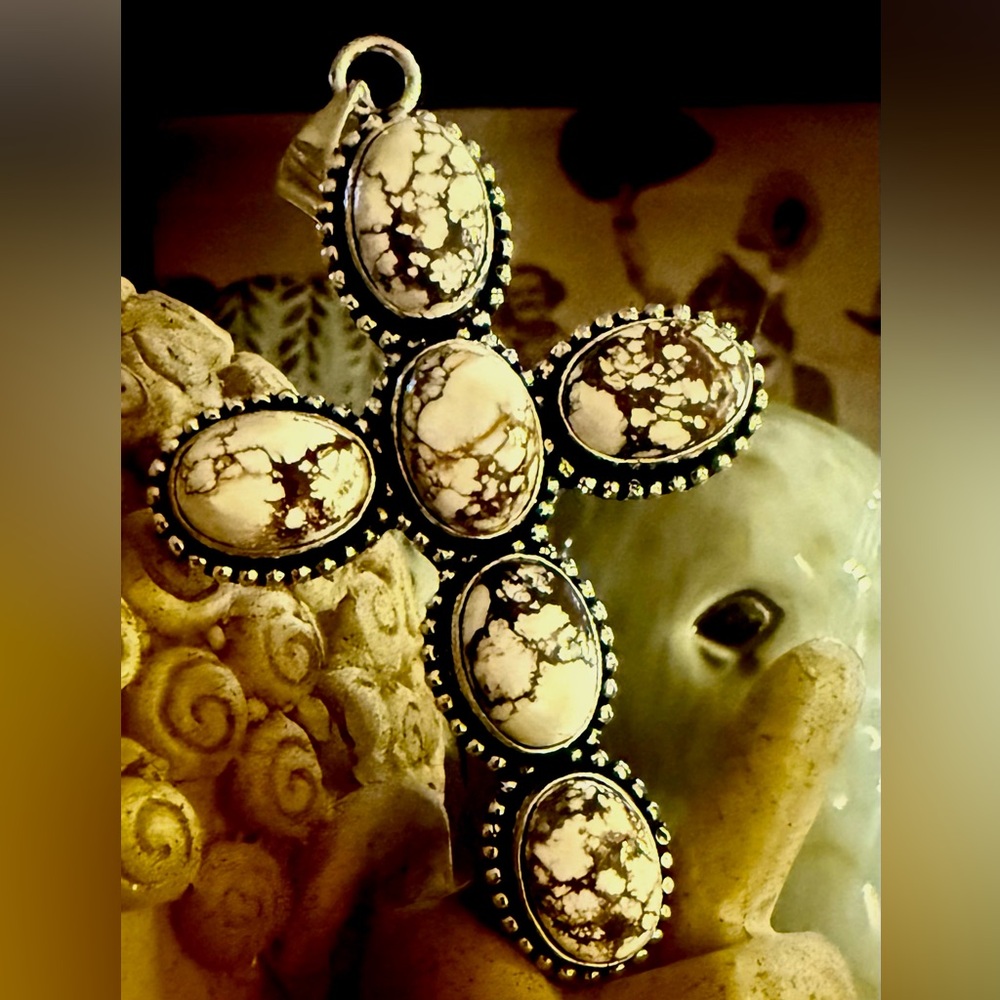 Large Sterling Silver and  Wild Horse Cross. Wild and Free Spirit